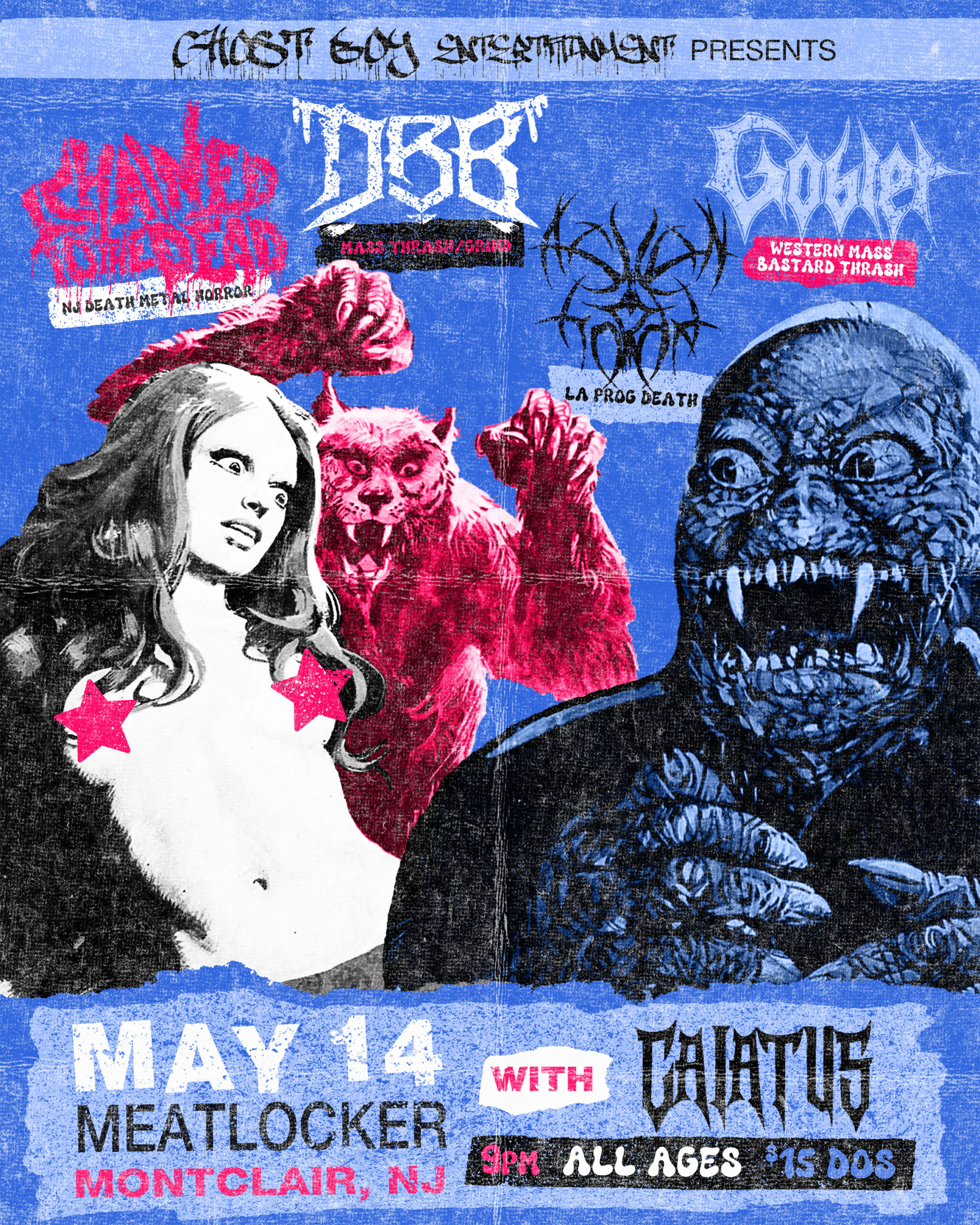 Thursday May 14, 2026 DBB Drive-By Bukkake Chained to the Dead Ashen Horde Goblet Caiatus @ Meatlocker in Montclair NJ